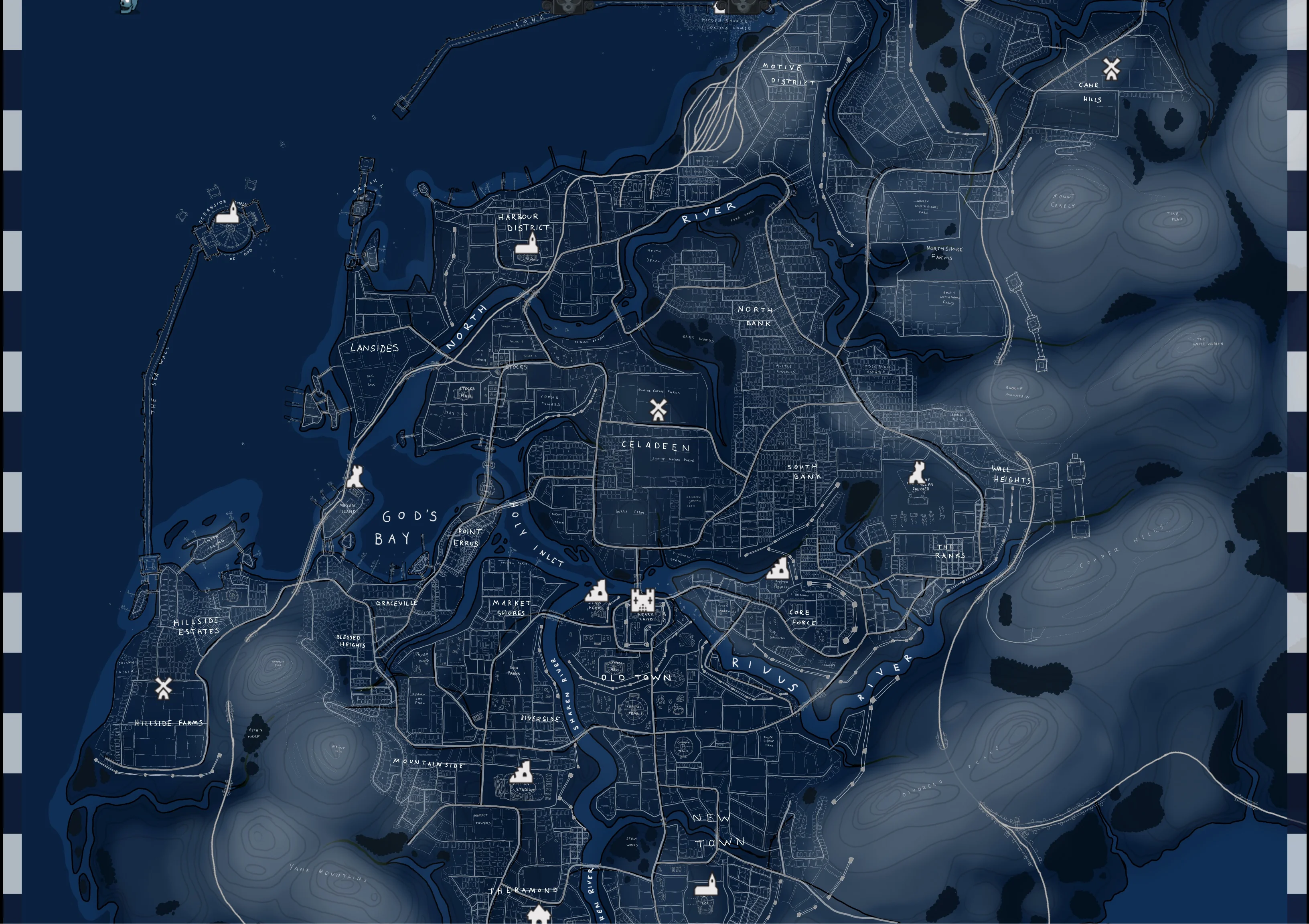 A city map from the community world Cathedris