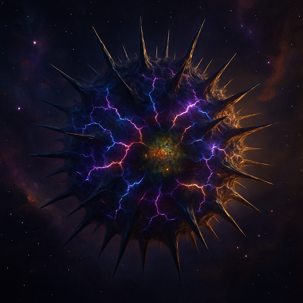 Artist's depiction of the alien planet, as seen from outer space.