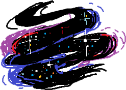 A galactic expanse with bright stars.