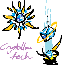 Various shiny crystalline gadgets.