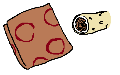 A fabric stained with the distinctive ring motif made with Parachute tree sap. Next to it is a cross section of a parachute tree trunk showing the darker inner wood and a thick layer of milky sap under the bark.