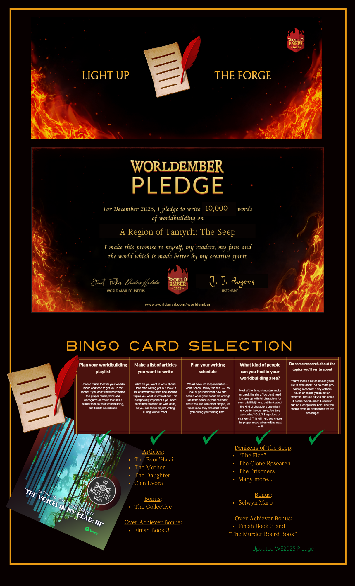 Worldember Pledge form for 2025 by J. I. Rogers. 