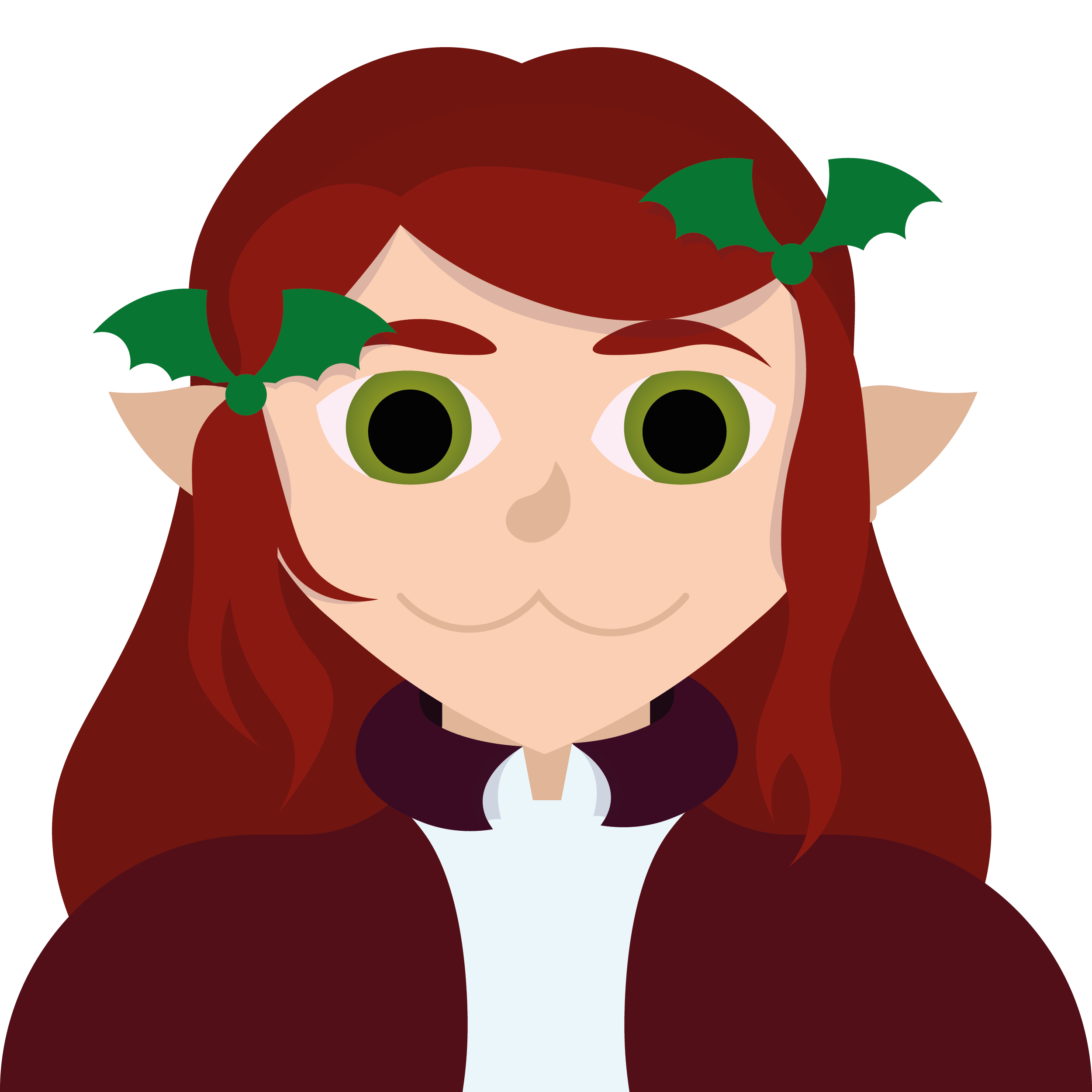 Portrait d'une jeune fille rousse aux yeux vert