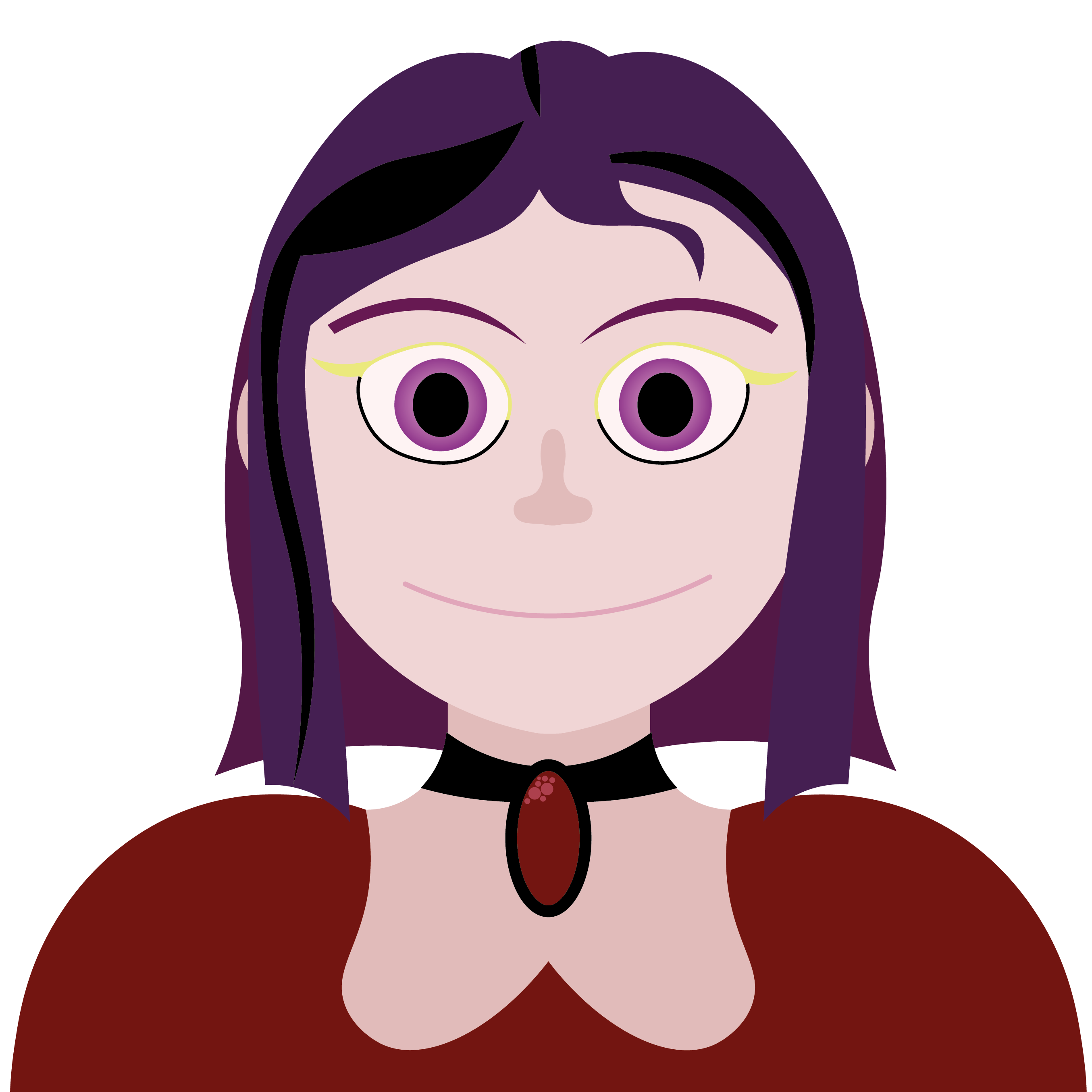 Portrait d'une femme blanche aux cheveux violets