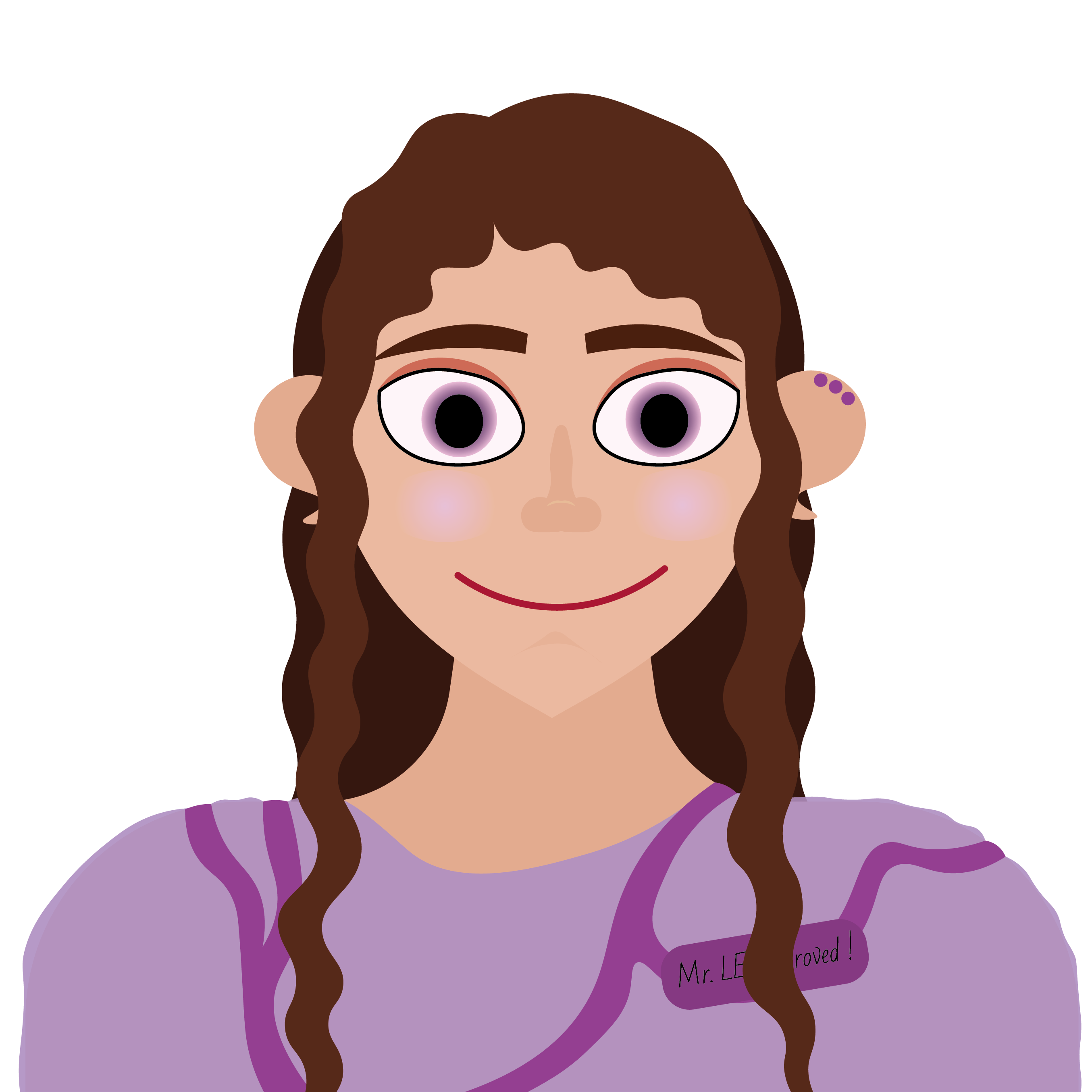 Portrait d'une femme brune aux yeux violets
