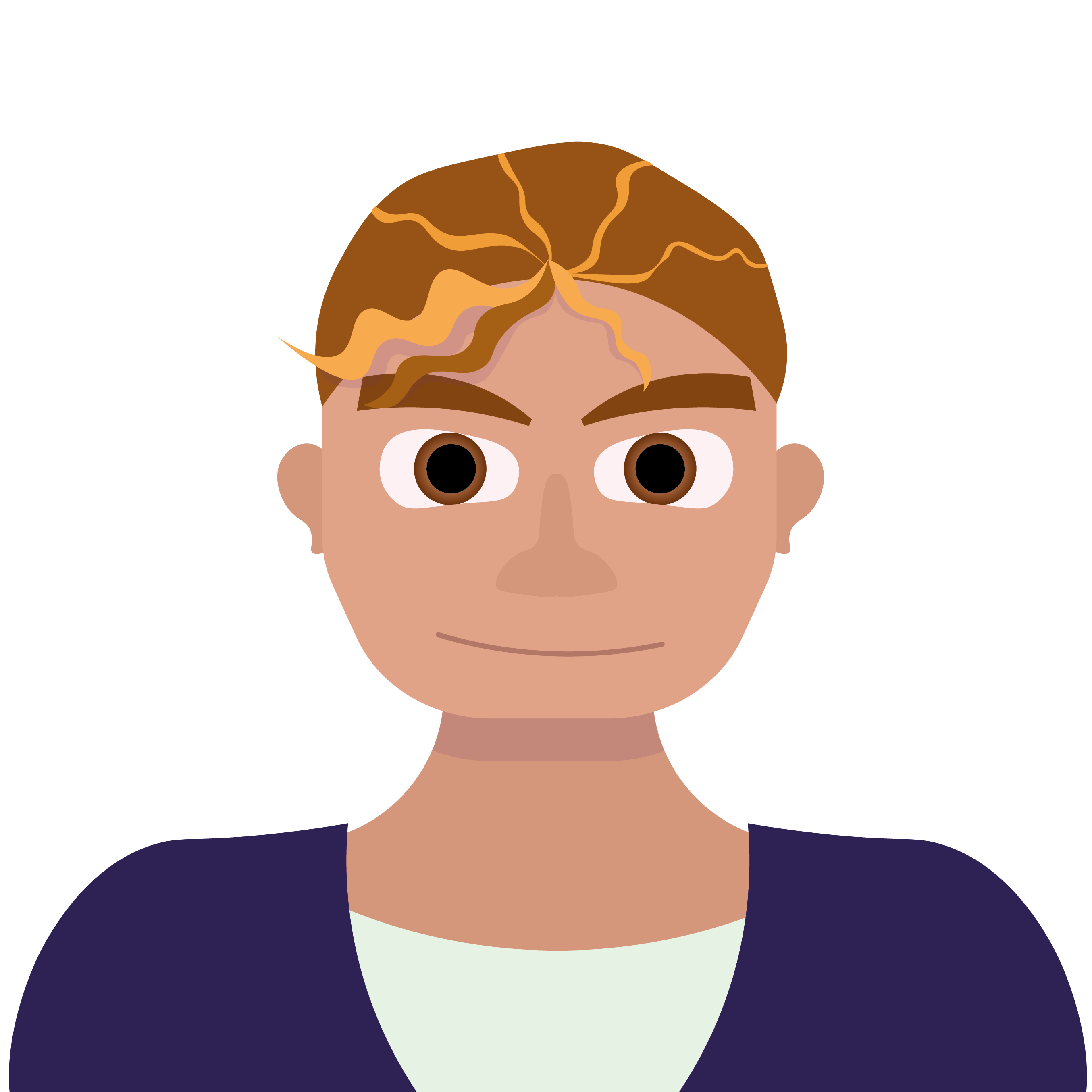 Portrait d'un homme bronzé aux cheveux brun-roux
