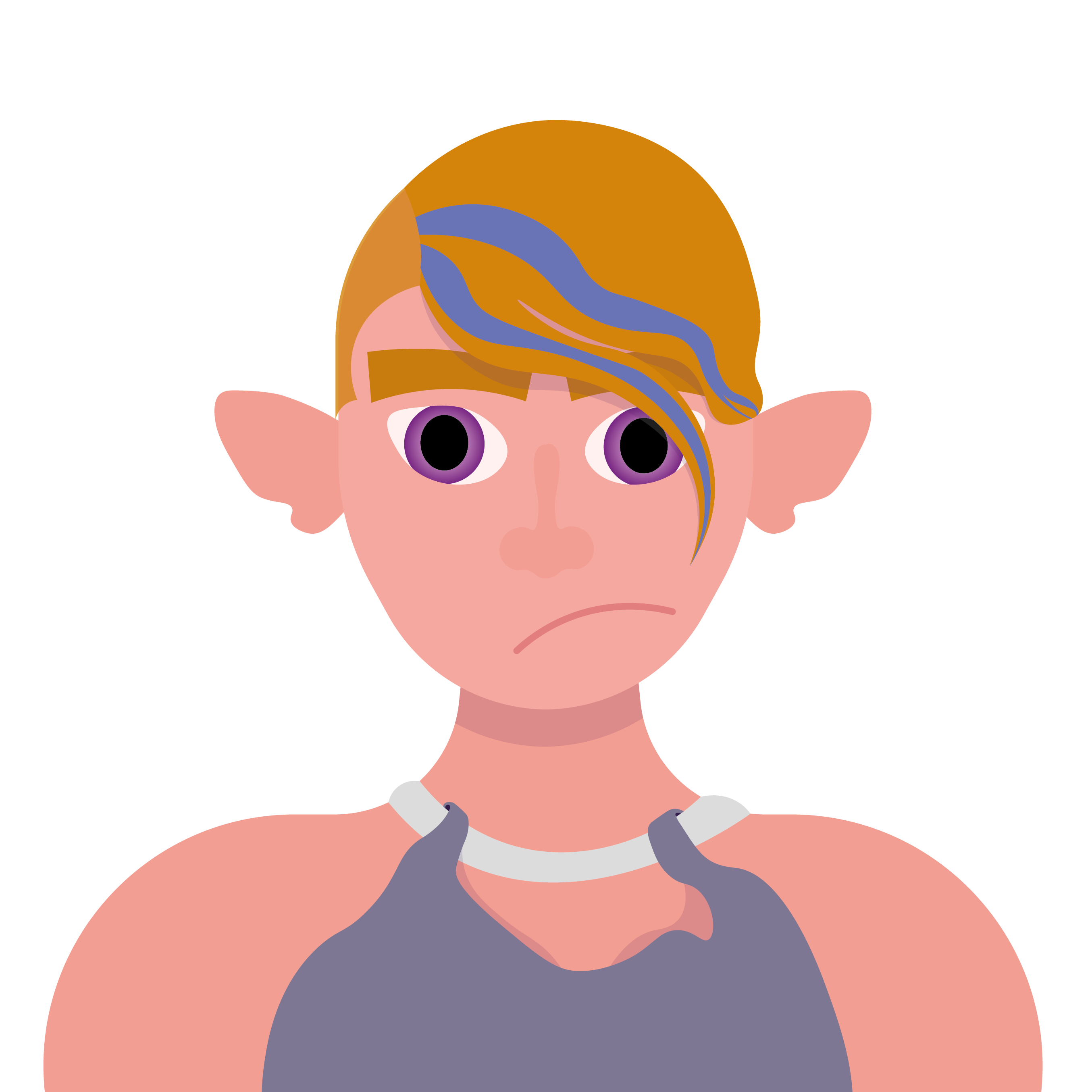 Portrait d'un jeune homme blond à mèches bleues