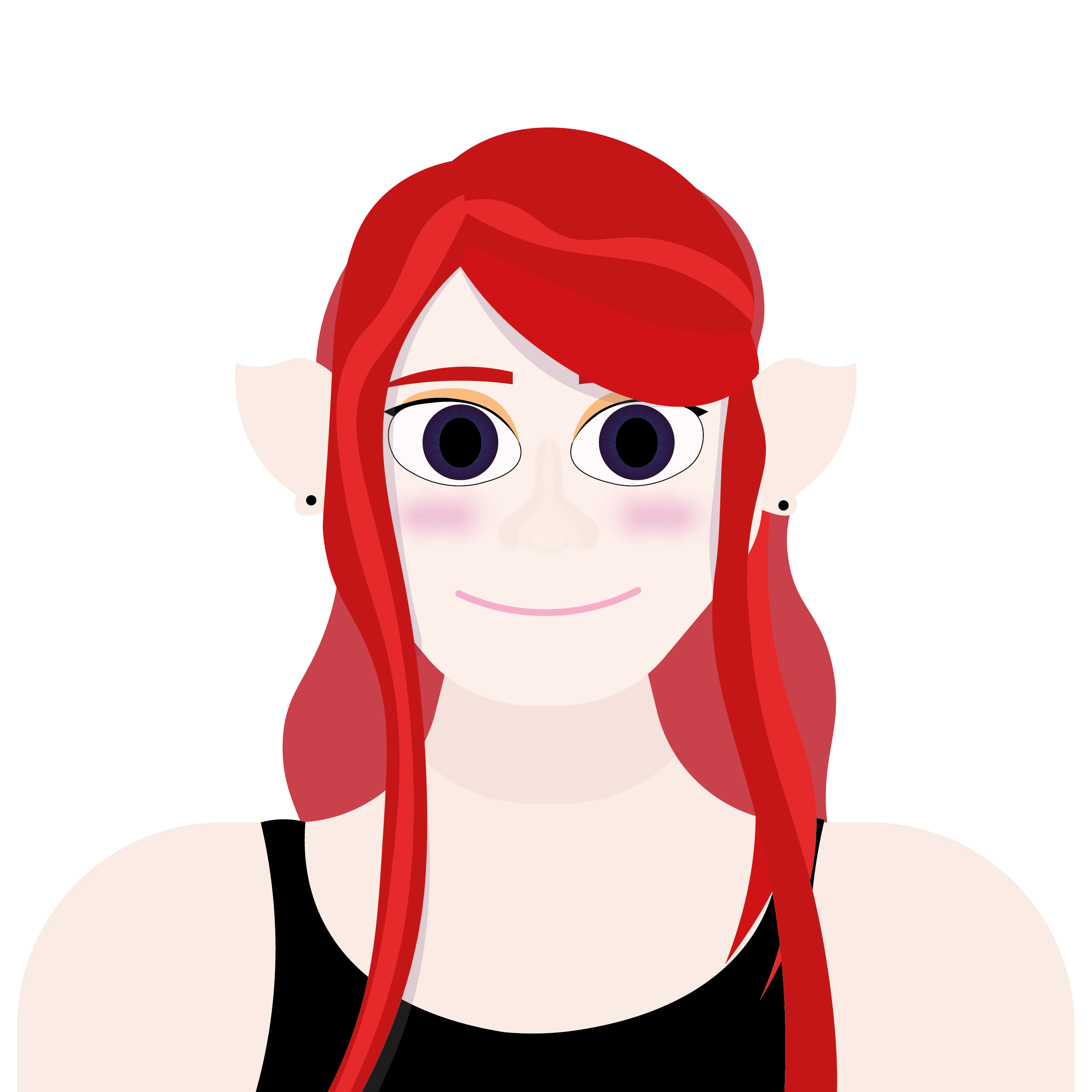 Portrait d'une jeune femme rousse aux oreilles pointues