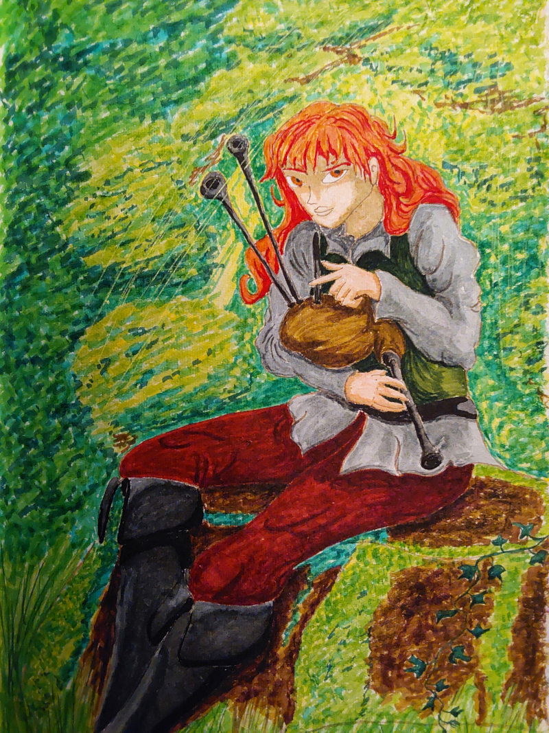 first Lady Ronin Murdina Lockehart in the highland forests of her home
