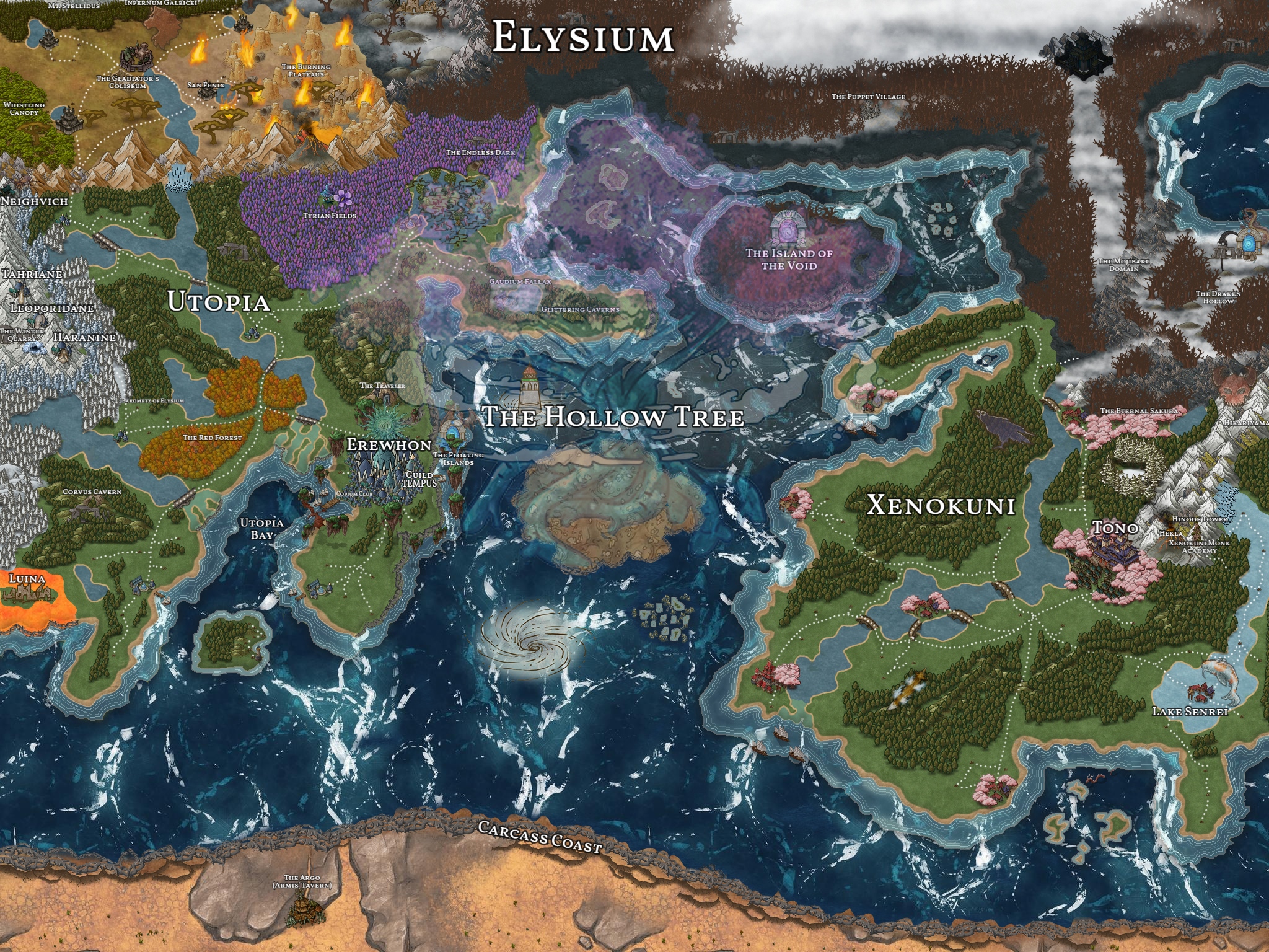 Map of Central Elysium in Elysium| World Anvil