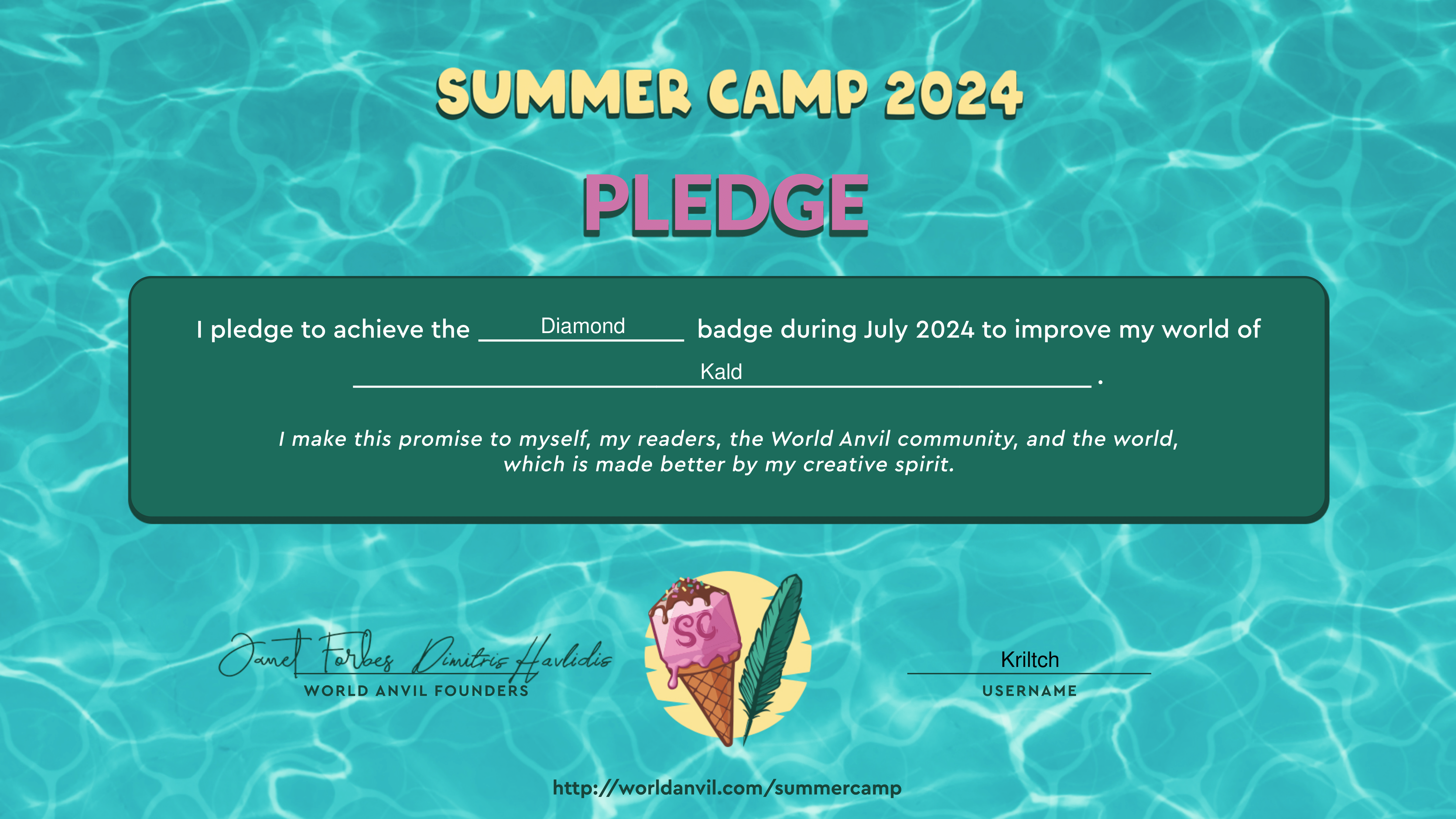 Summer Camp 2024 pledge
