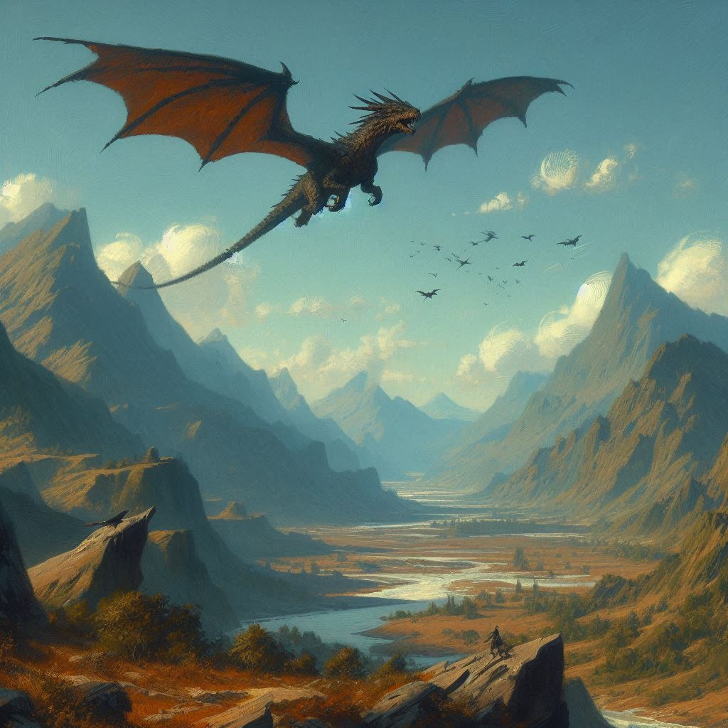 A Dragon Flying Over The Vales