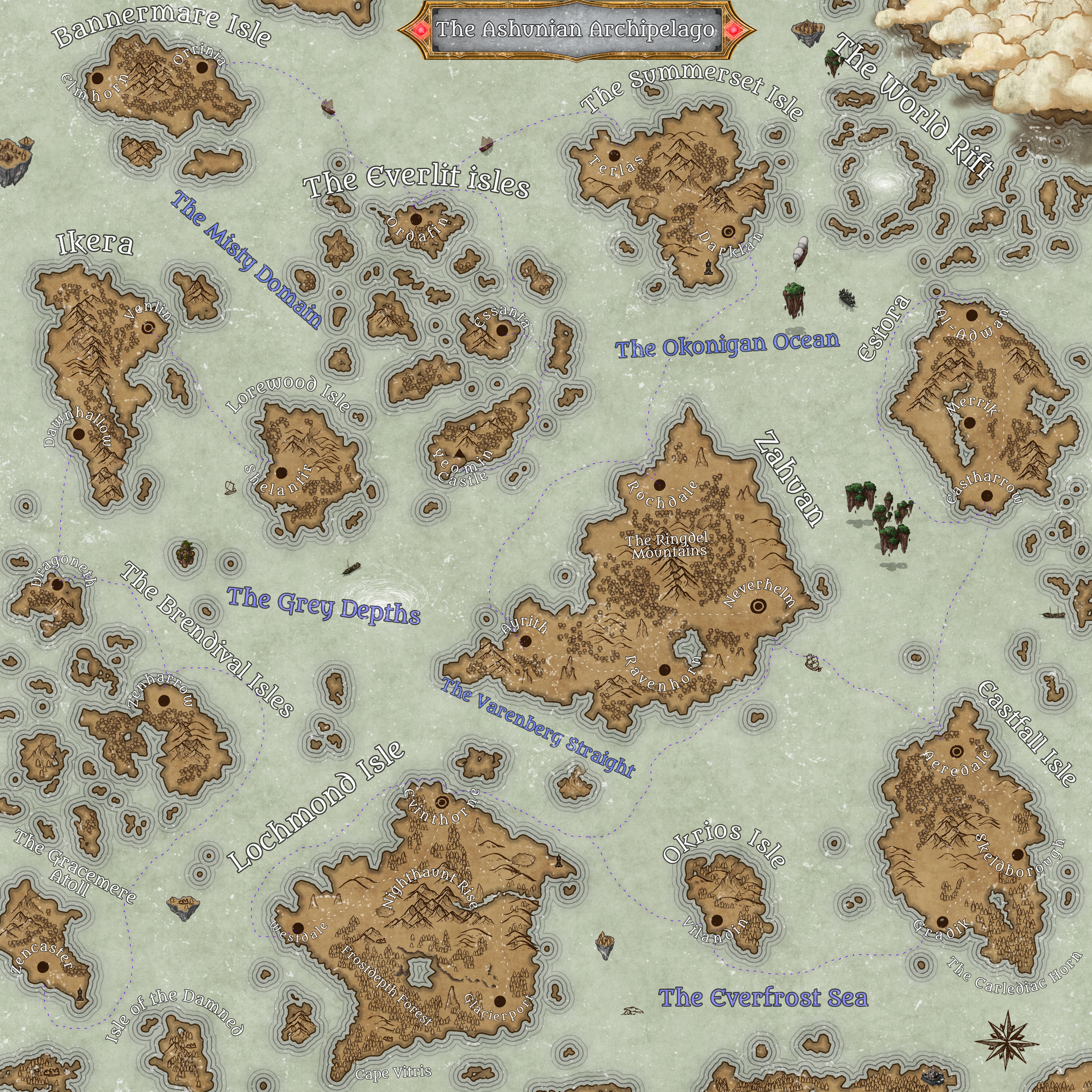 The Archipelago of Ashunian Base Map Image