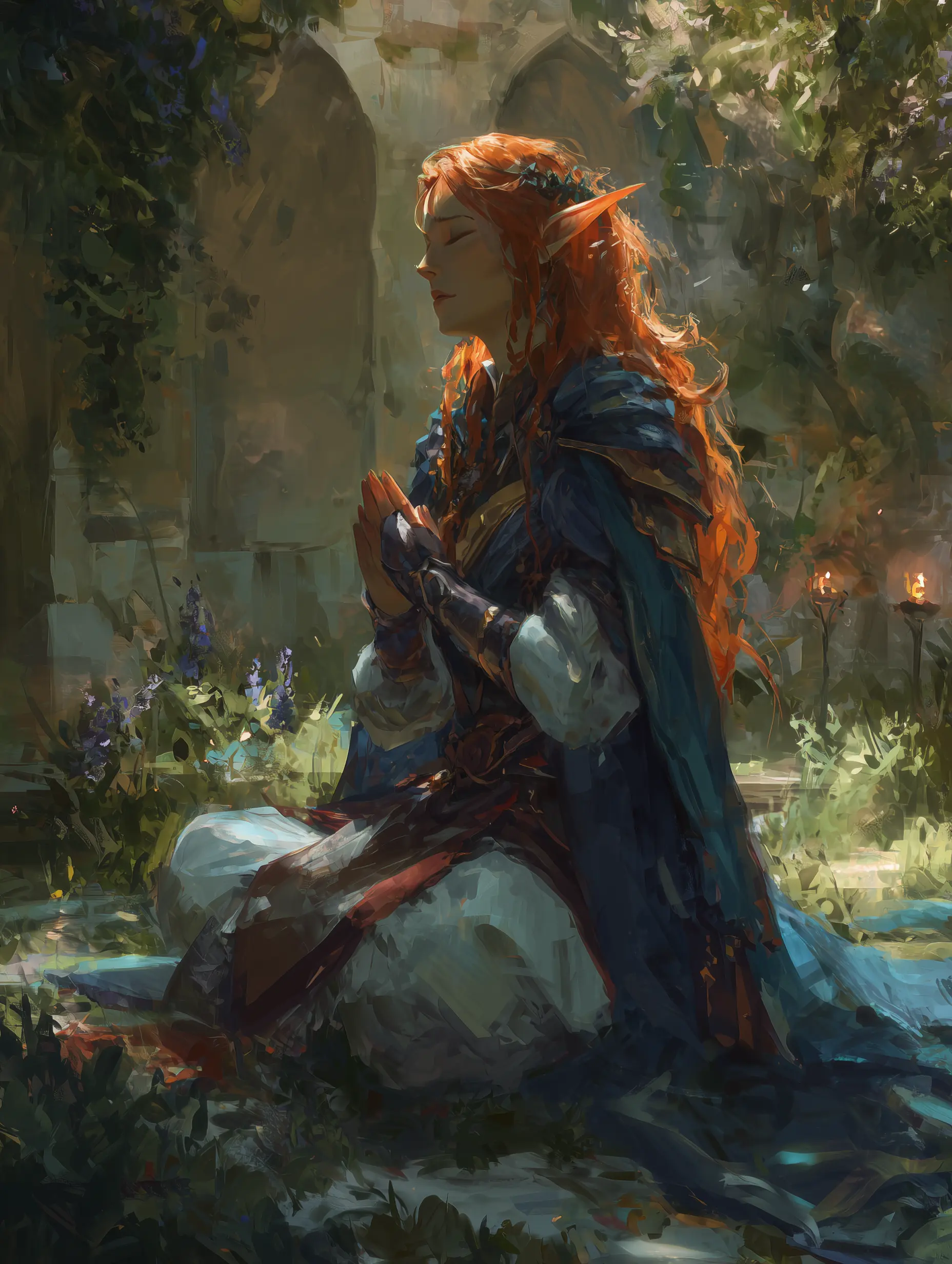 Praying female elf Tender