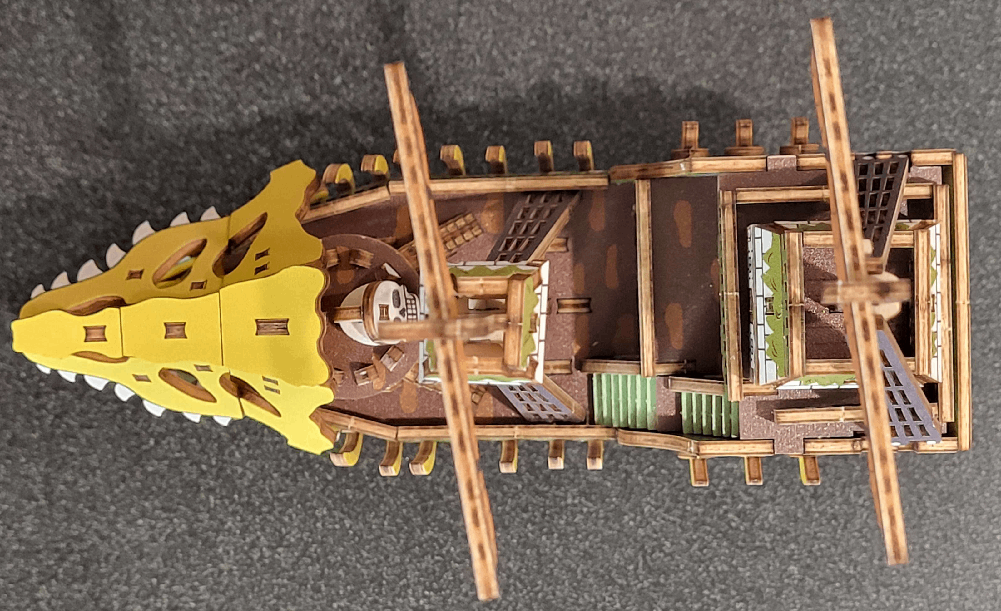 Wooden Victoria Punk Ship Model - top down
