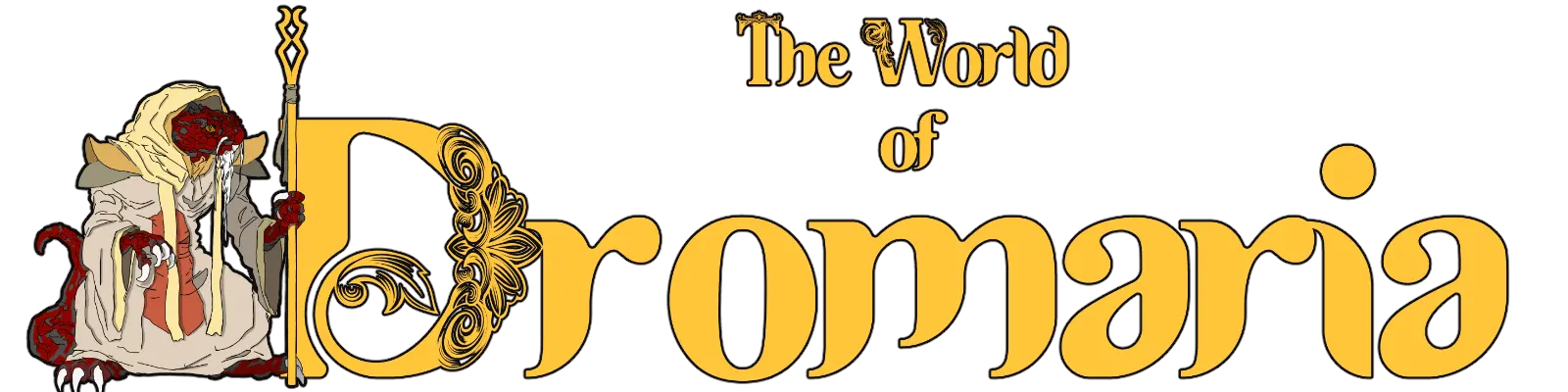 An ember with a staff and the World of Dromaria.