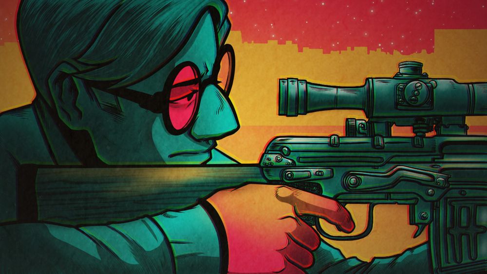 Sturka, aiming a Rifle towards some unknown. Sturka, aiming a Rifle towards some unknown.