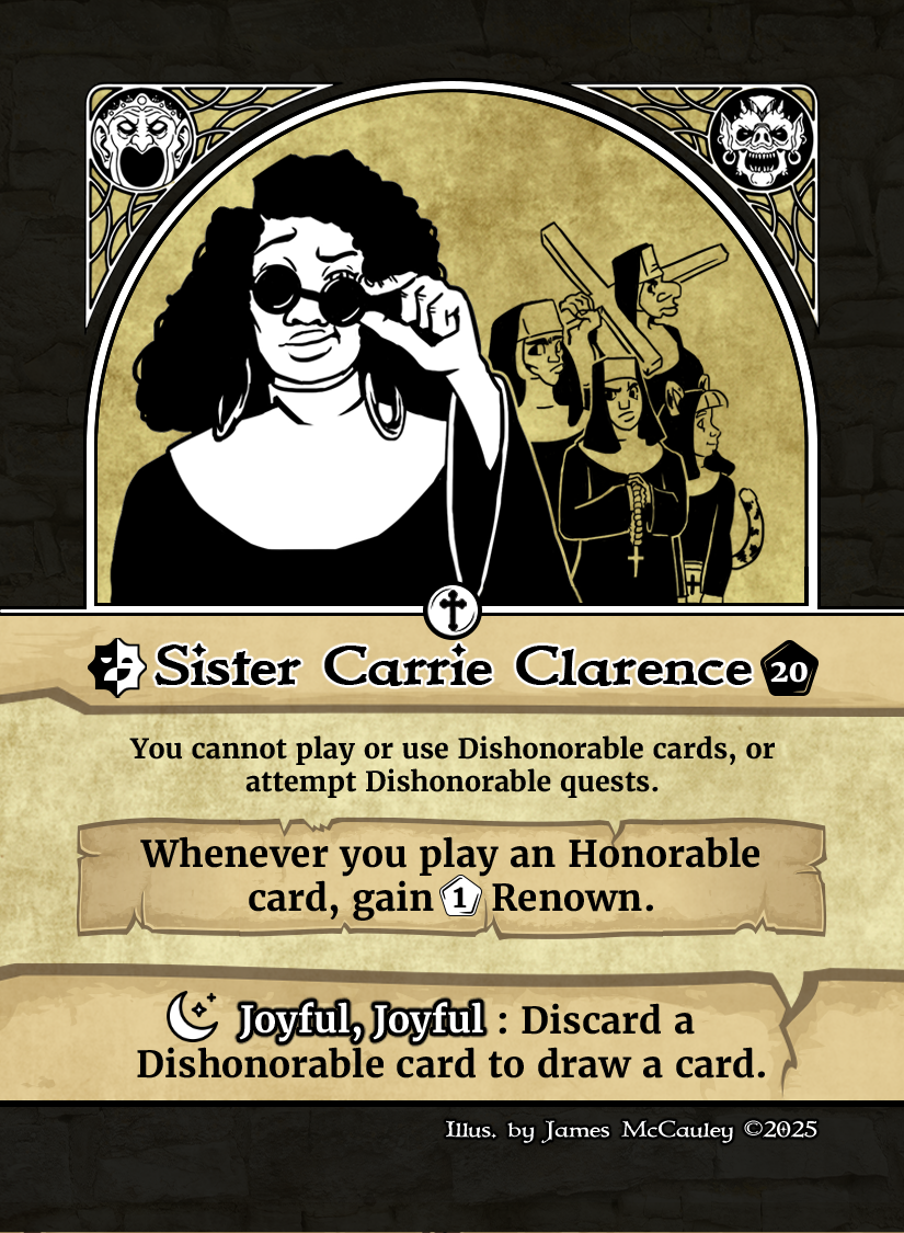 Sister Carrie Clarence Sister Carrie Clarence Renown Personality Card