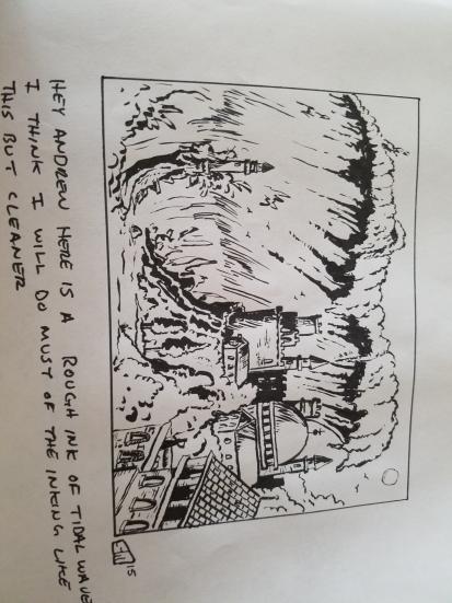 Tidal Wave Sketch with handwritten note