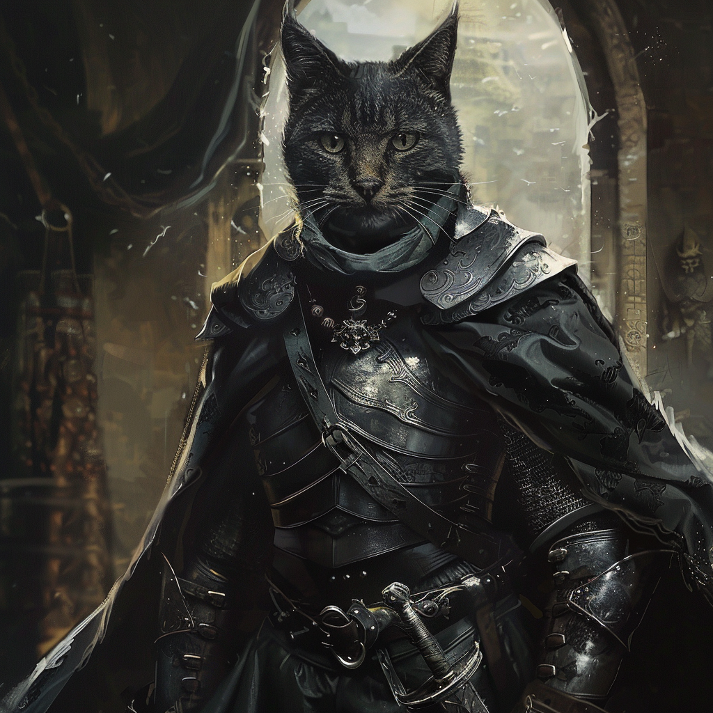 Tabaxi Knight in plate armor