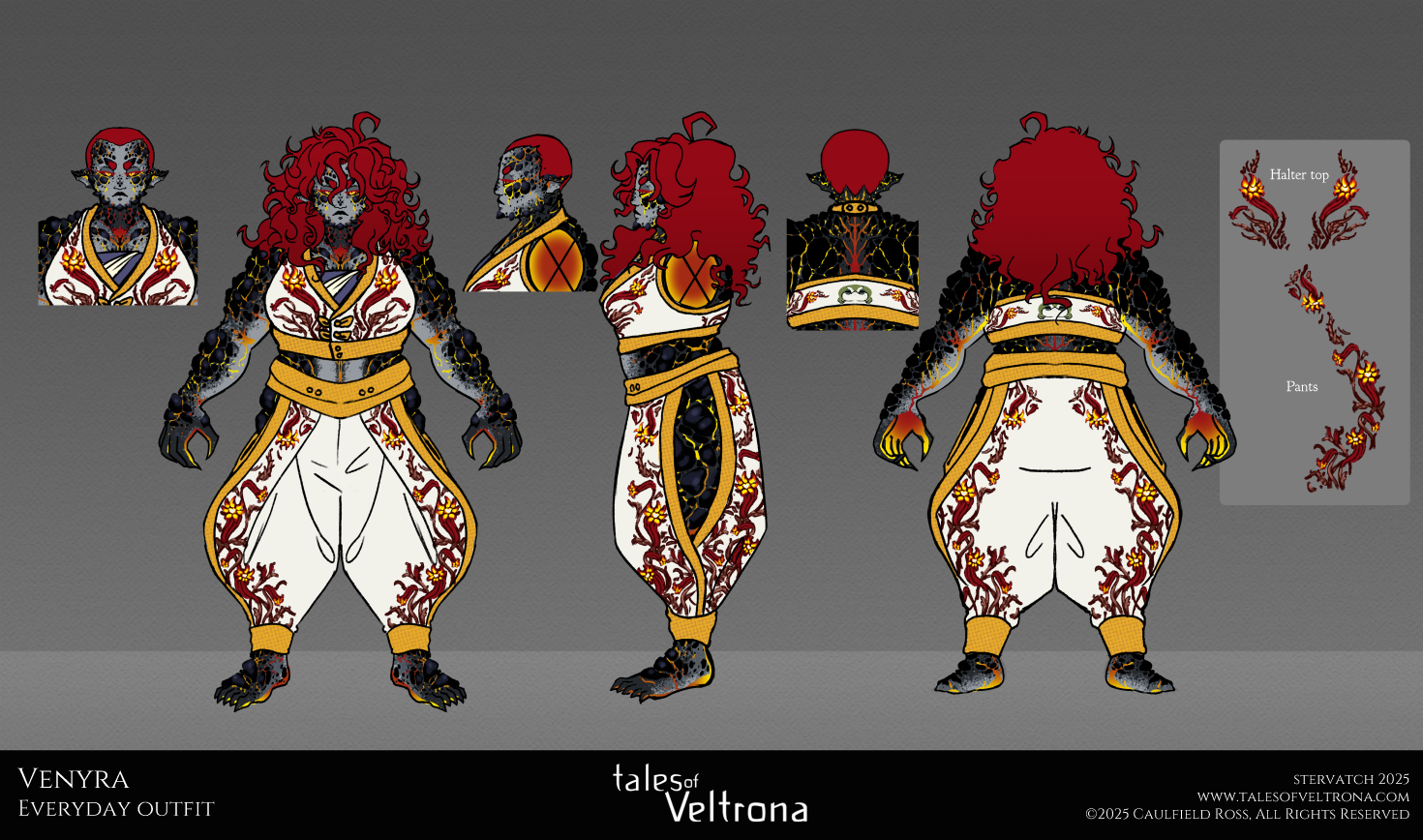 Venyra — Concept Turnaround (1/3), Top + Pants