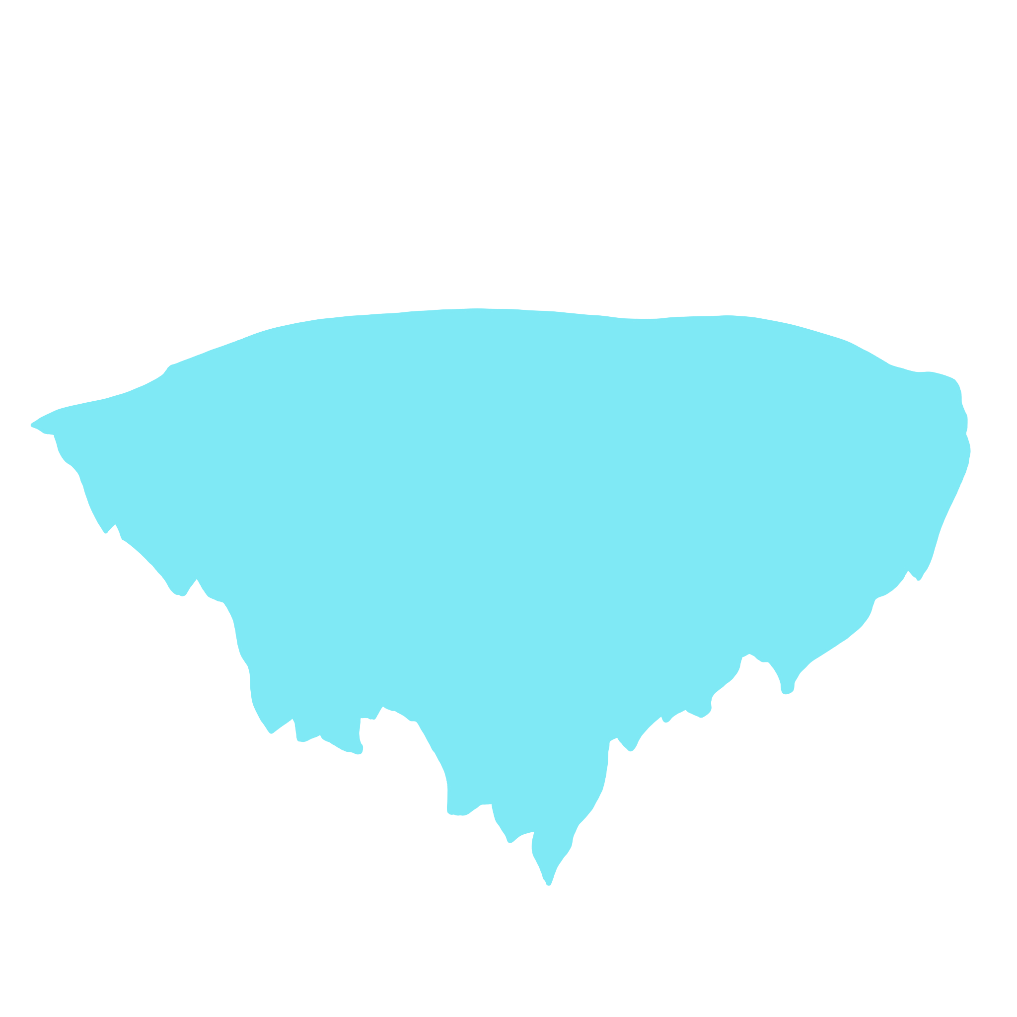 A blue silhouette of a floating island named Faodore
