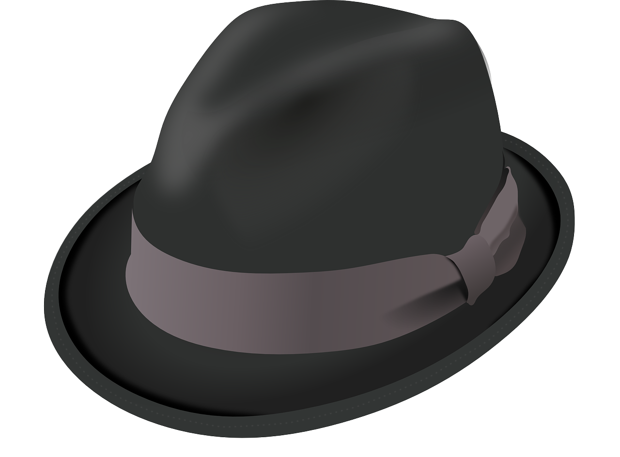 A black trilby hat