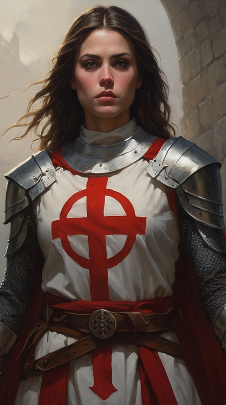 Sonra cleric in armor and garb
