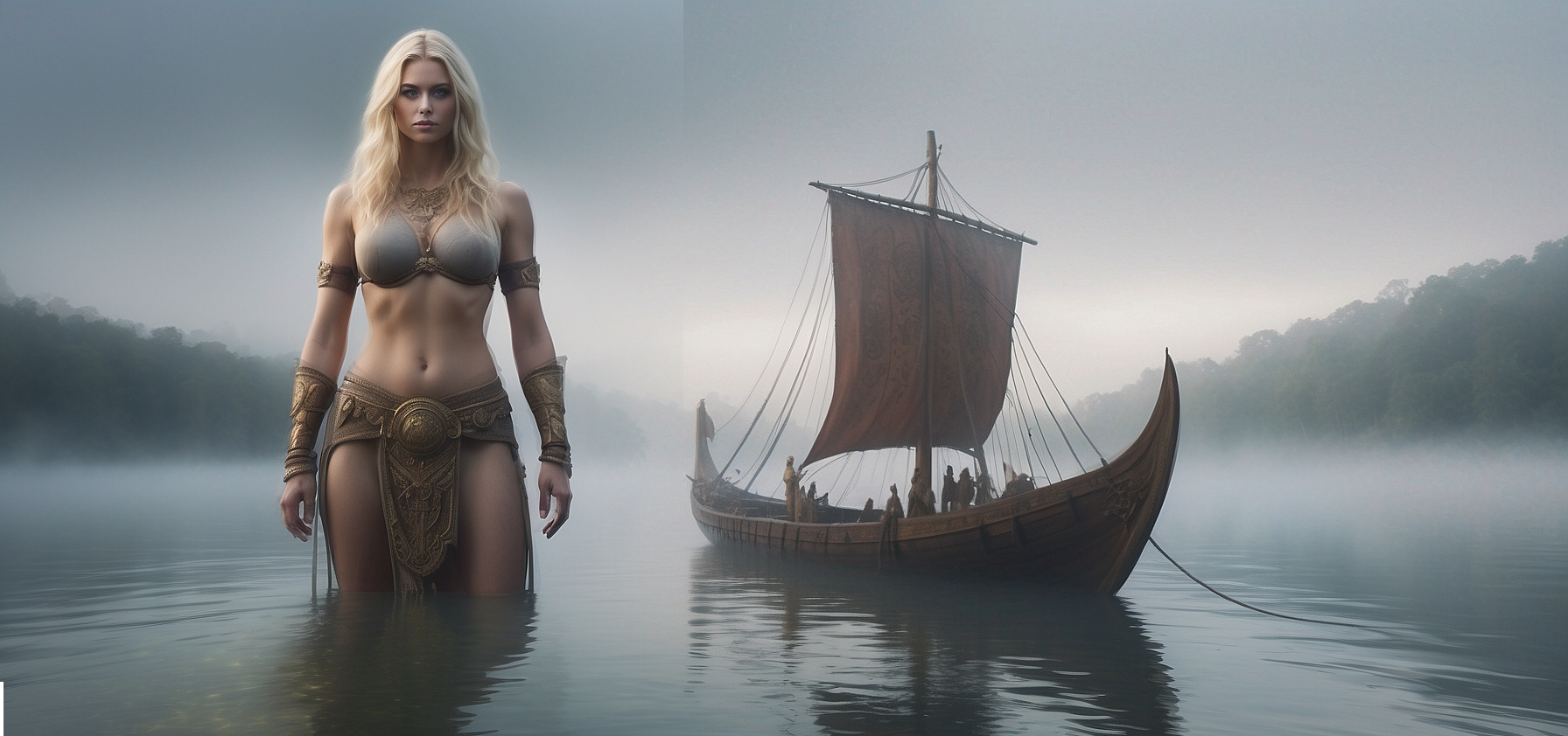 Albona leading the first settlers to shore