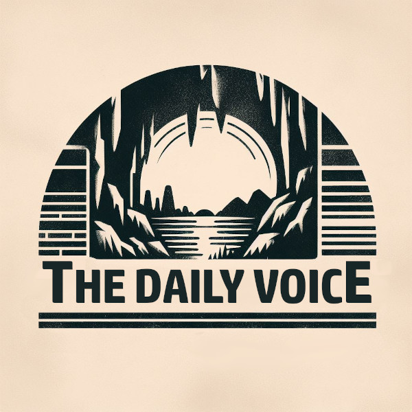 The Daily Voice A round logo of a cave with the words