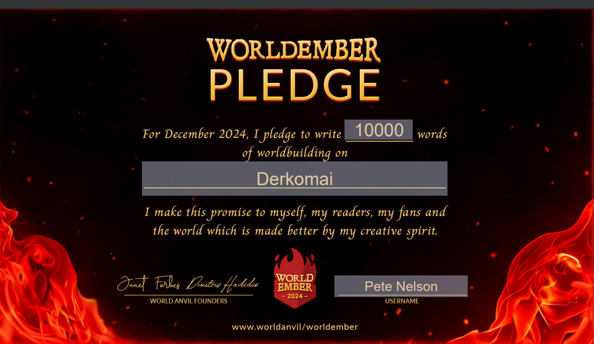 WorldEmber 2024 Pledge Certificate
