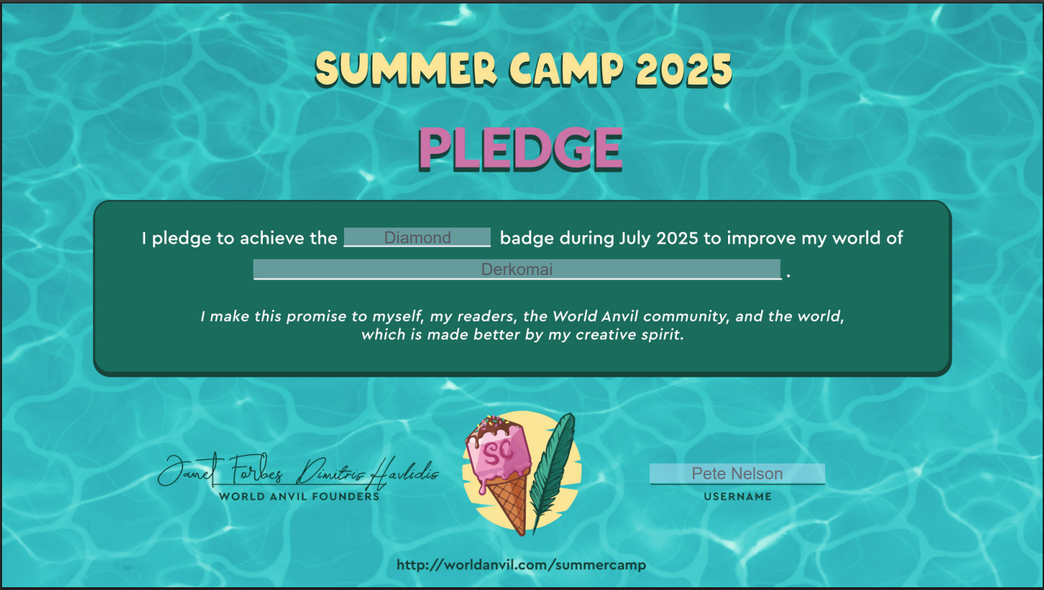 Summer Camp 2025 Pledge