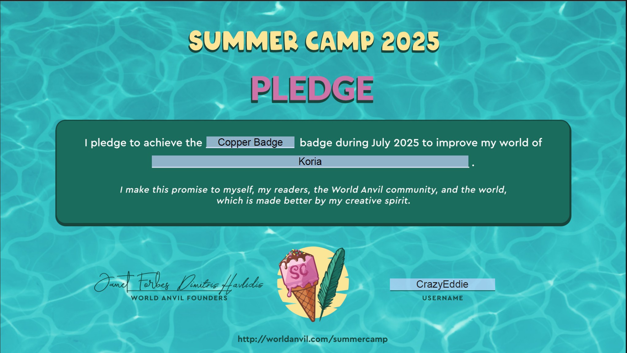 Summer Camp 2025 Pledge