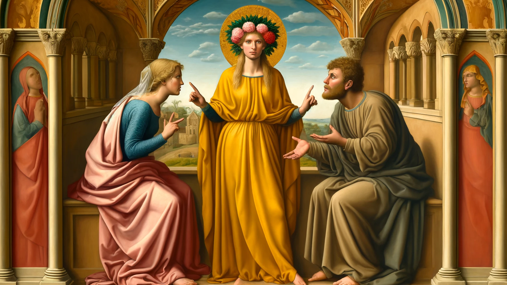 In 'A Pointless Debate', Larimus halts an argument between a married couple, and supplies the advice that a man should beat his wife, if she does not respect him.