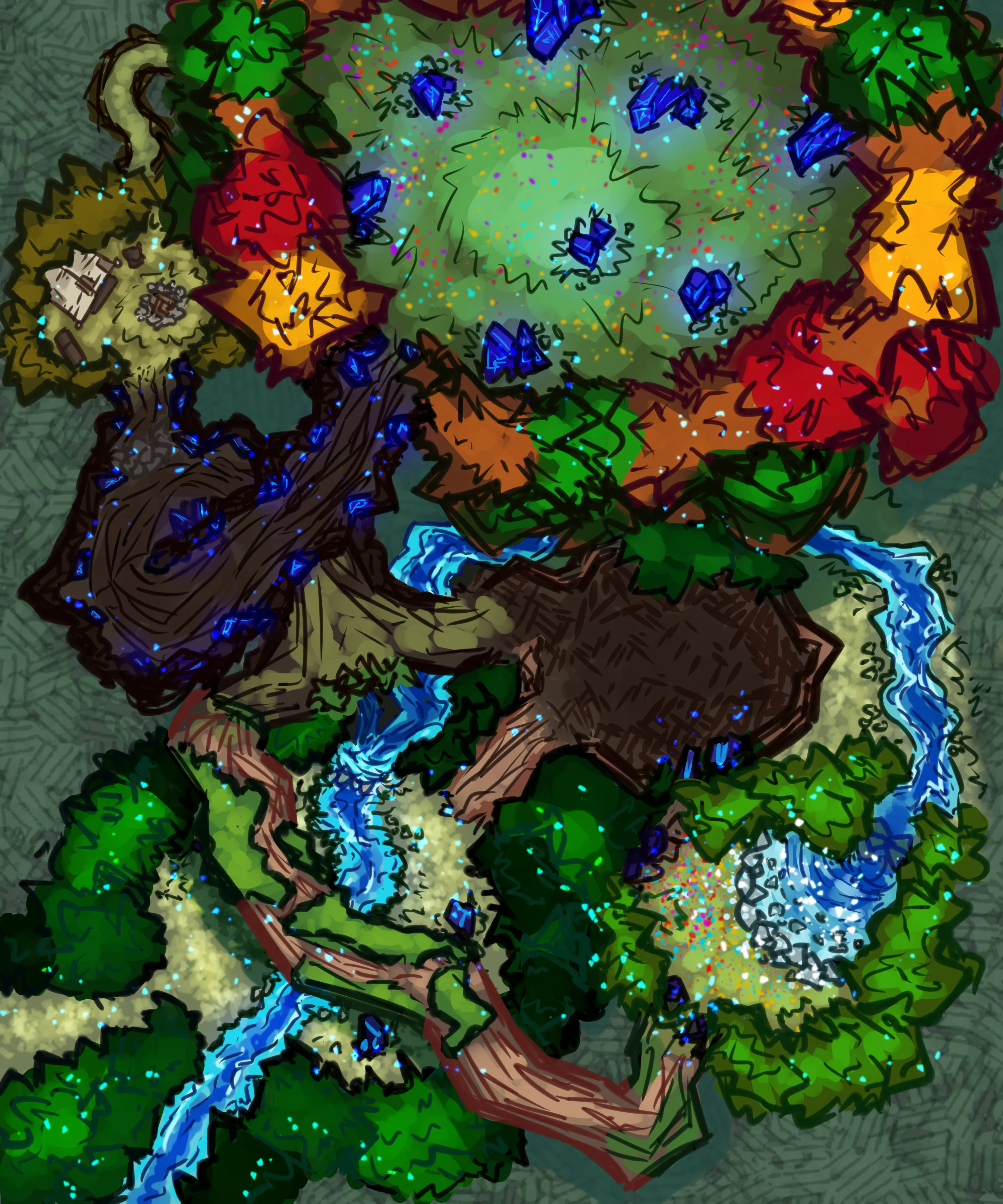 Runecarved Woodland Floor 3 layer