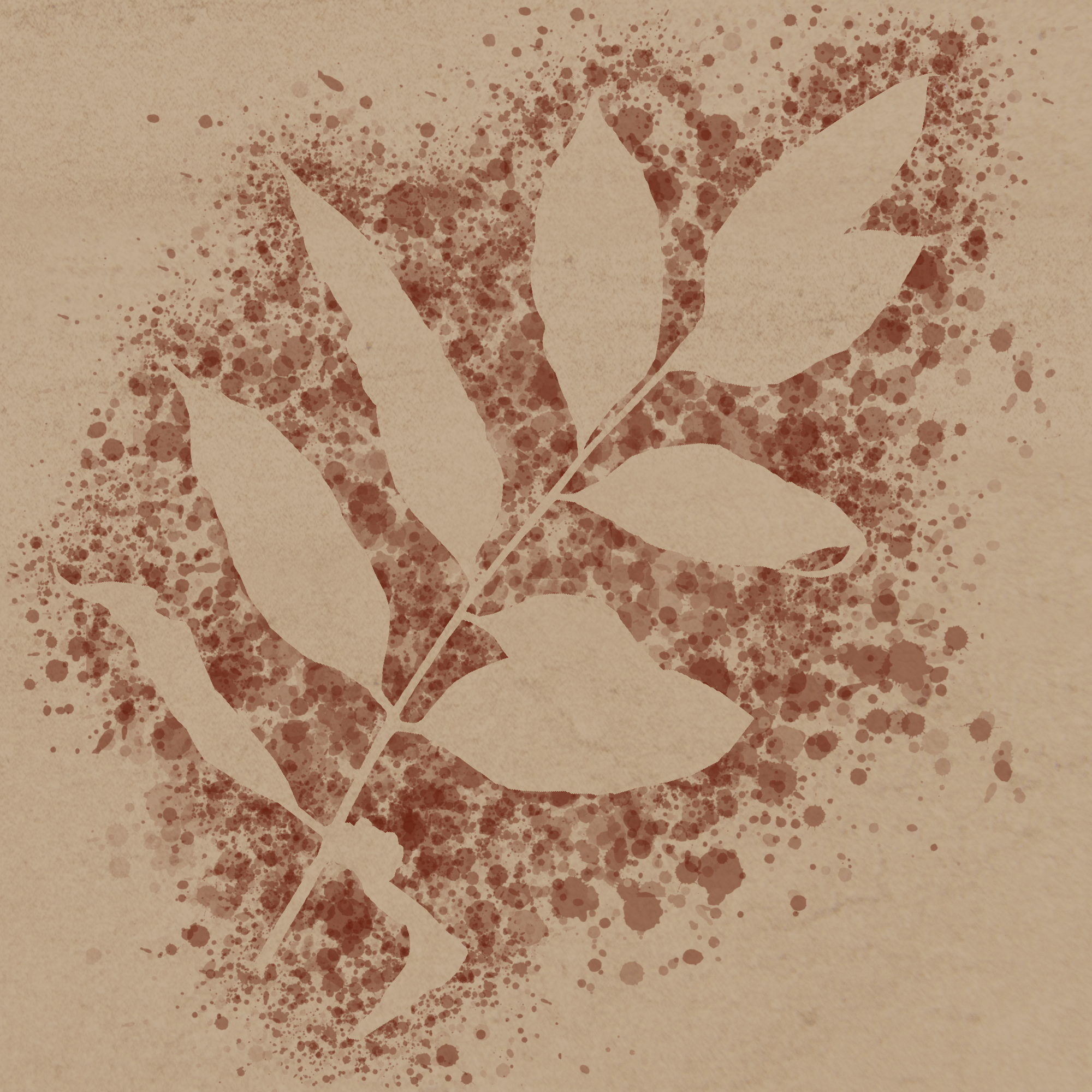 Cave Painting of the leaves of the Emoaha Tree.