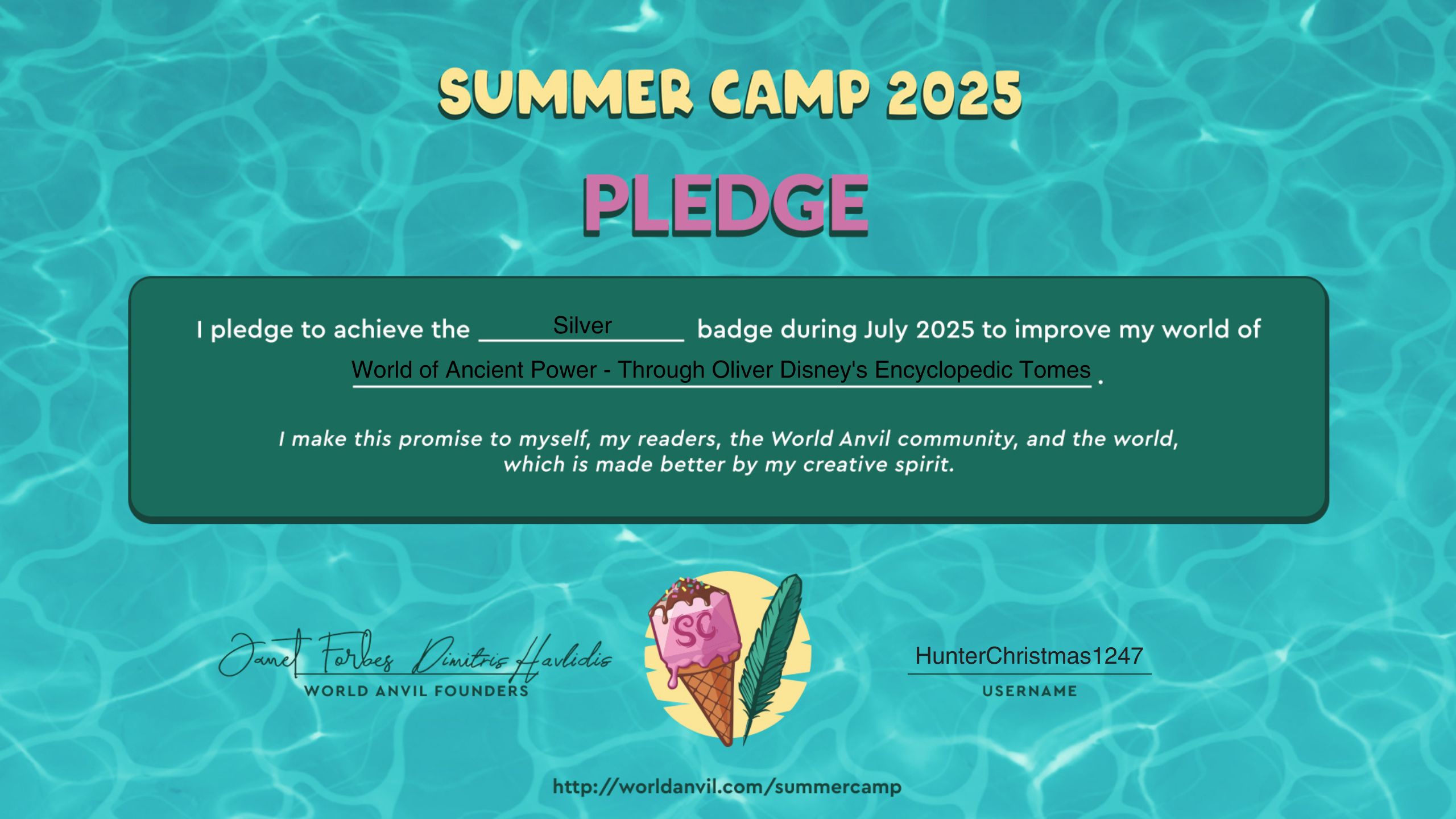 Hunter SC 2025 2nd World Pledge