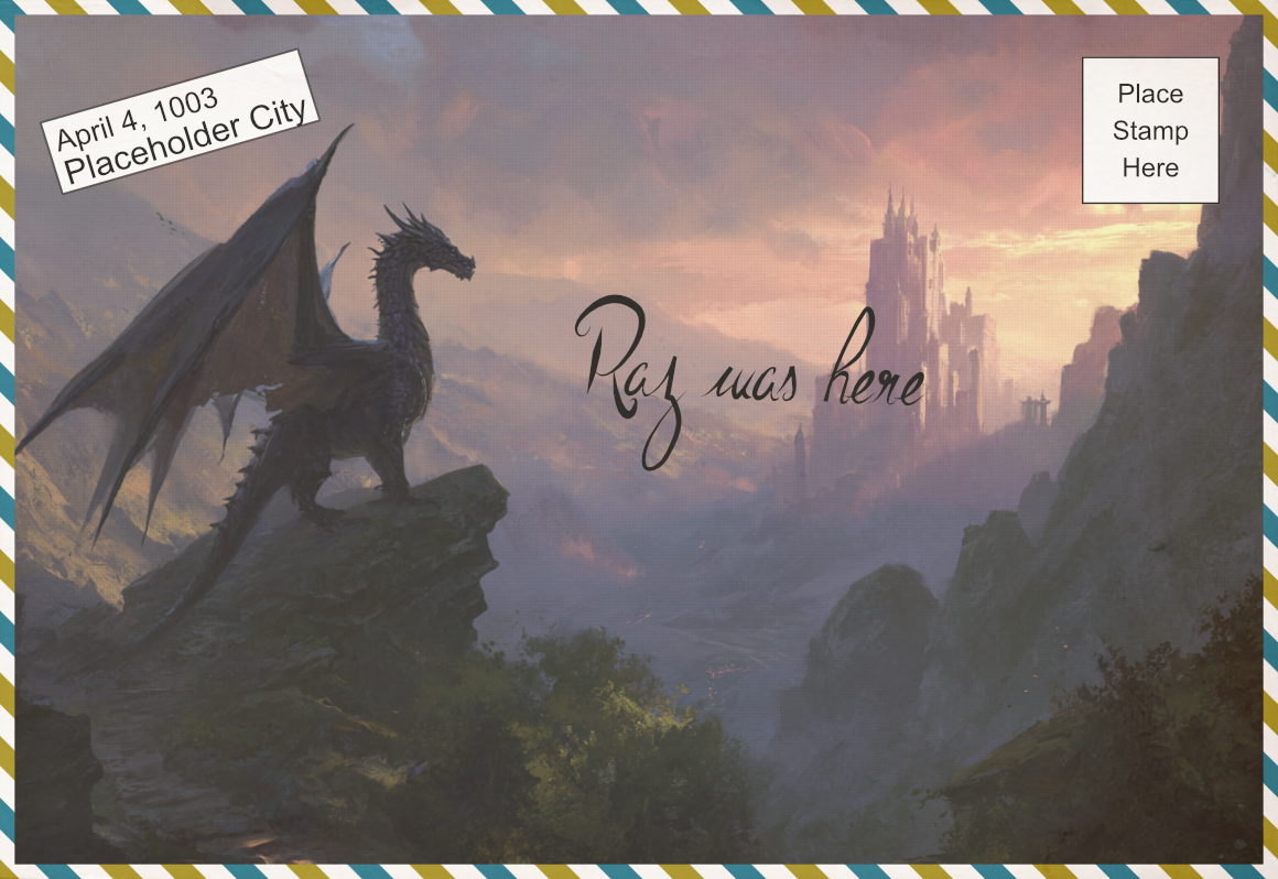 Raz was here Postcard